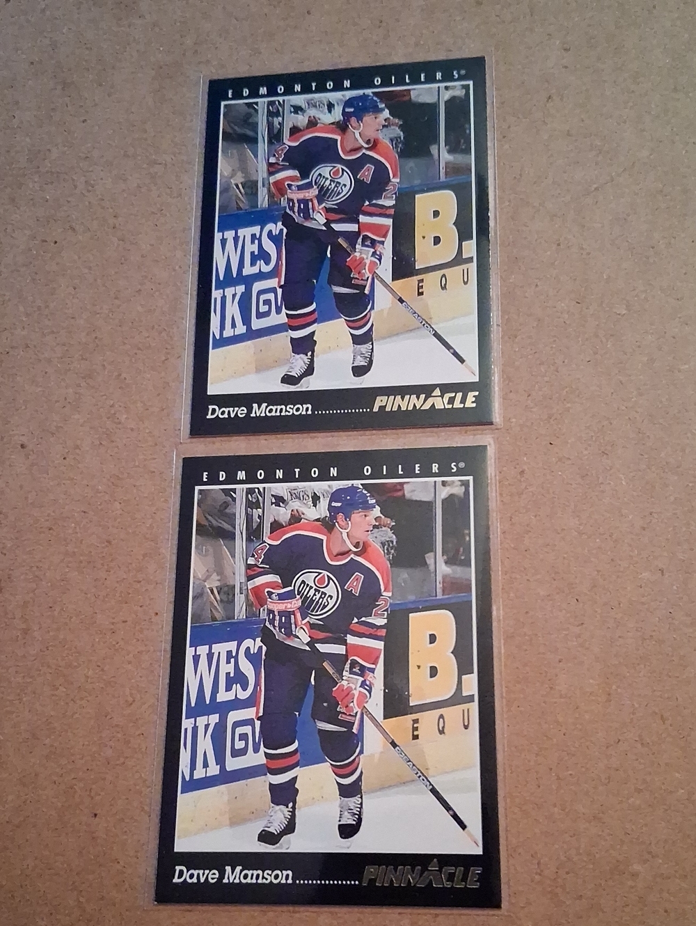 Pinnacle Dave Manson Edmonton Oilers Hockey Cards - Blue/Orange/White